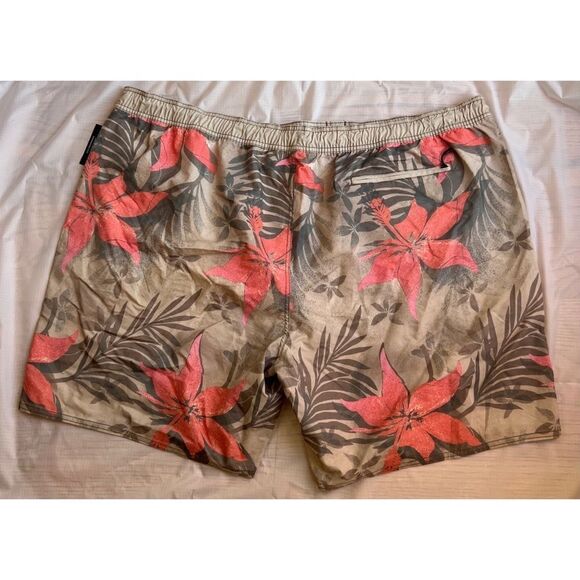ROUNDTREE & YORKE CARIBBEAN TAN PINK TROPICAL SWIM SHORTS TRUNKS 4XB 4XL NWT - Picture 1 of 8